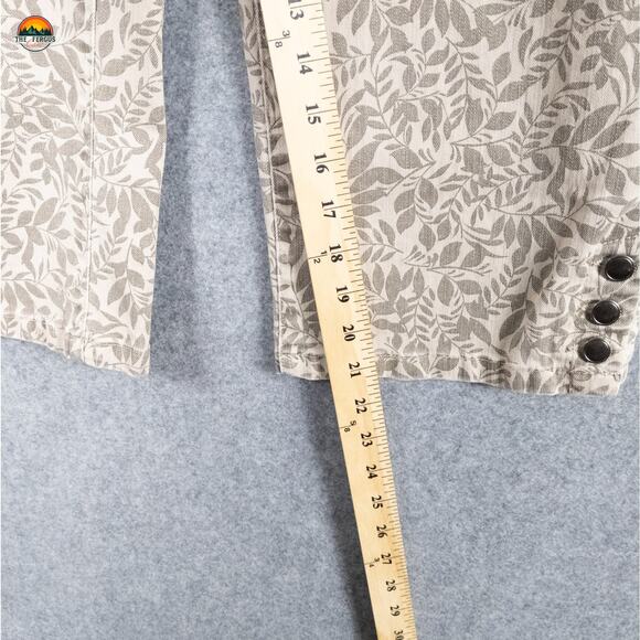 Christopher & Banks Capri Jeans Brown Denim Crop Leaf Print Women's Plus Size 14 - Picture 7 of 13